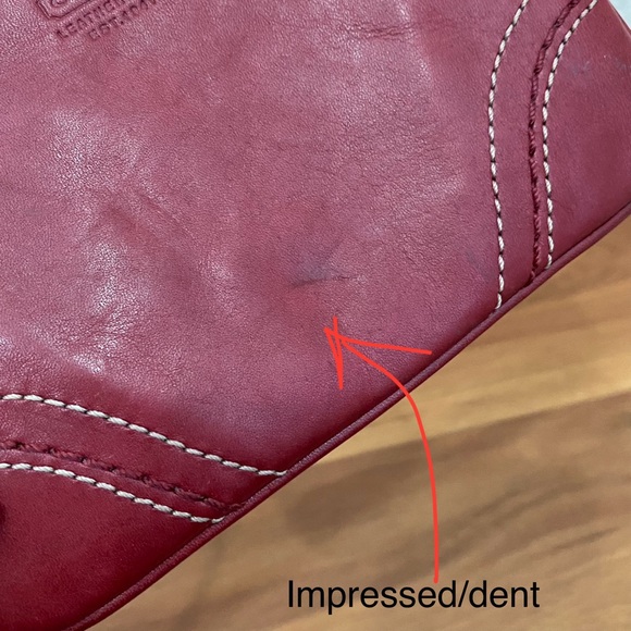 Coach Red Wine Leather Wristlet Small - Picture 8 of 10